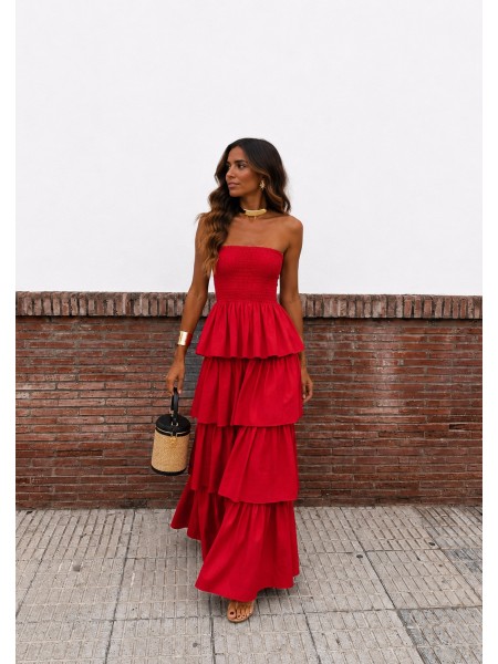 Red Boho Dress