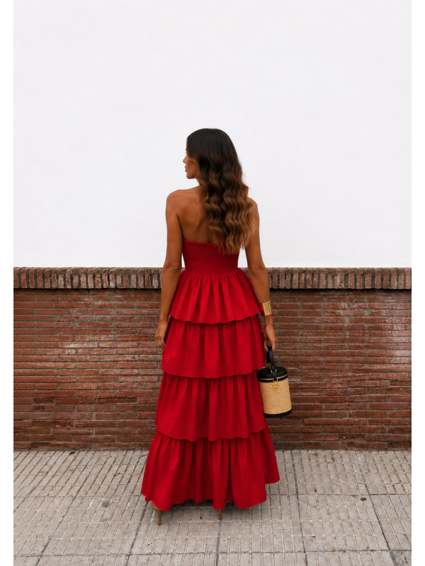 Abito boho rosso