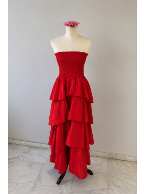 Robe rouge bohème