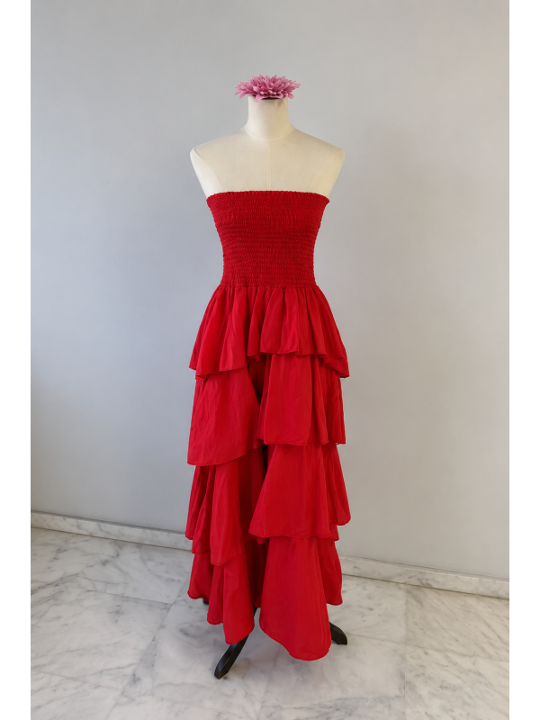 Robe rouge bohème