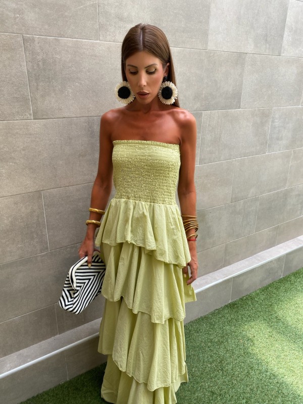 Lime Green Boho Dress