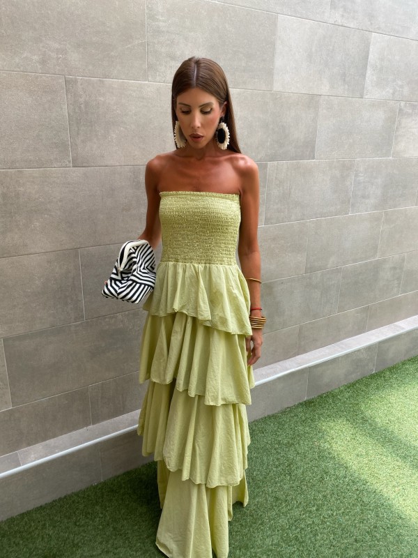 Vestido Boho Verde Lima