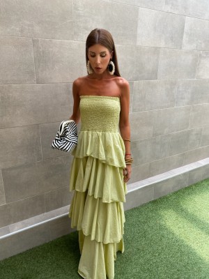 Abito boho verde lime