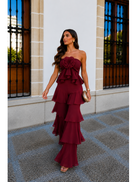 Pantalón Volantes Vino 2