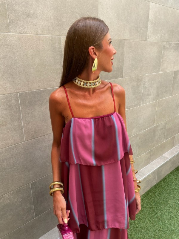 Vestido Rogue rosa/vinho
