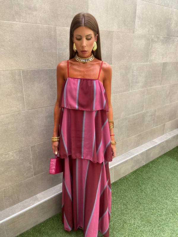 Vestido Rogue rosa/vinho
