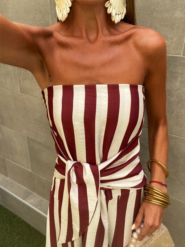 Purús Wine/Cream Dress