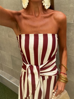 Purús Wine/Cream Dress