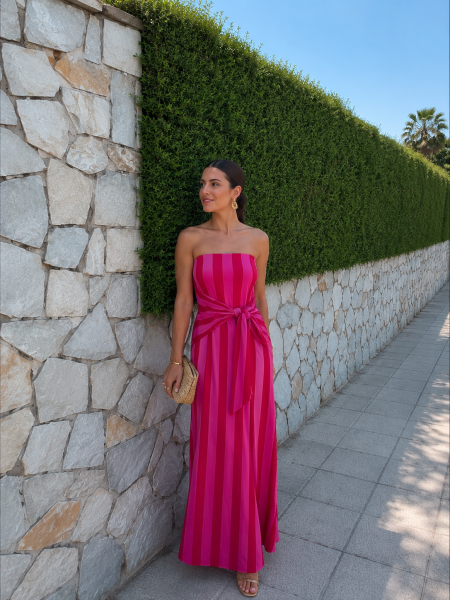 Vestido Purús Rojo/Rosa 2