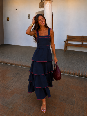 Vestido azul marinho Mauro