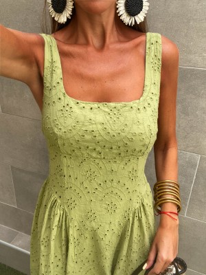 Green Louvain Dress