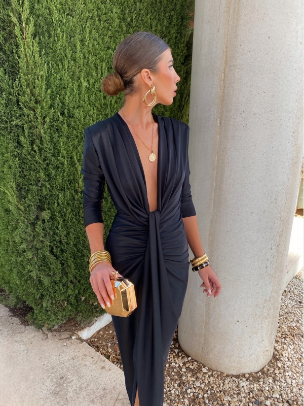 Coliza - Robe noire à manches longues