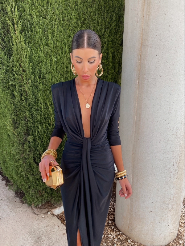 Coliza - Robe noire à manches longues