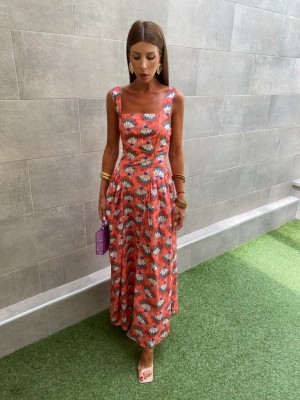 Pythagoras Coral Dress