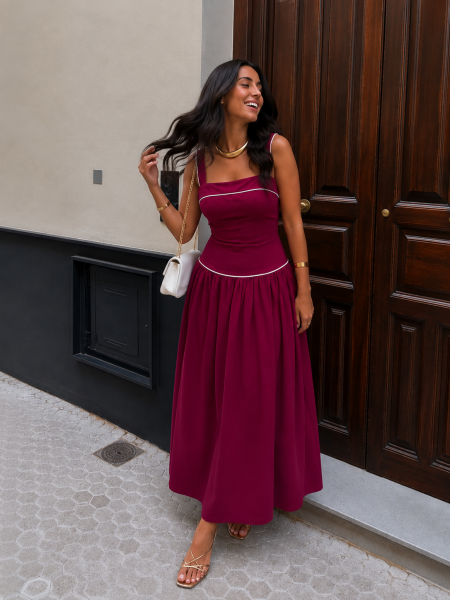 Vestido Montenegro Rojizo