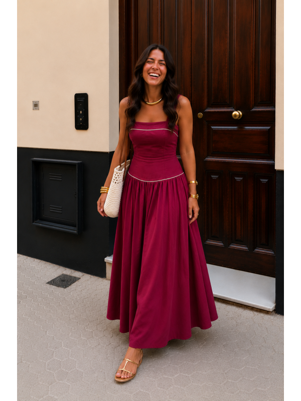 Vestido Montenegro Rojizo