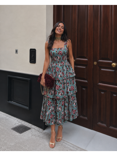 Vestido Thissio Verde Água