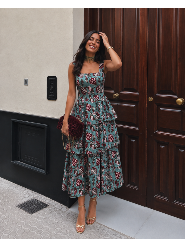 Vestido Thissio Verde Água