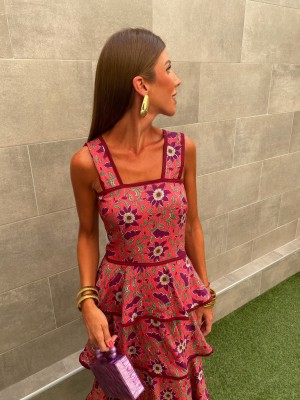 Vestido Pichelho, Coral Escuro