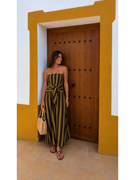 Vestido Purús Marrón/Verde 2