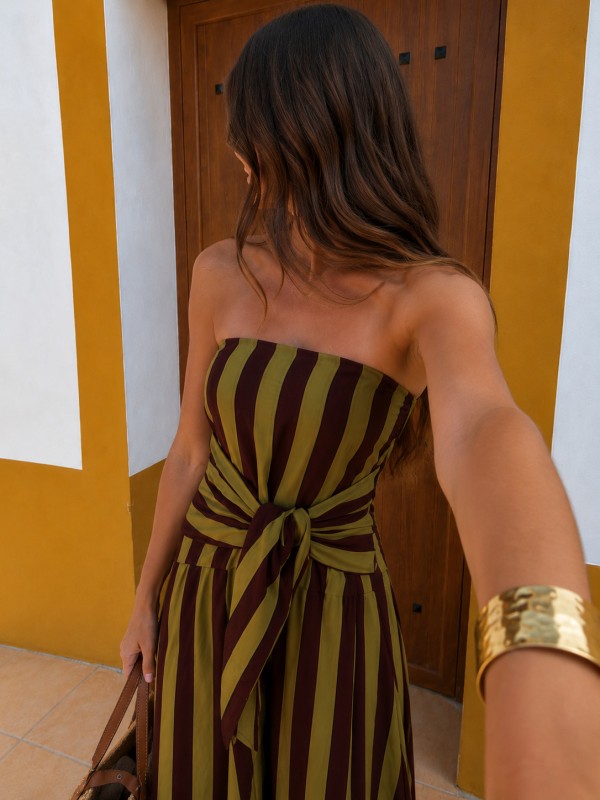 Vestido Purús Marrom/Verde