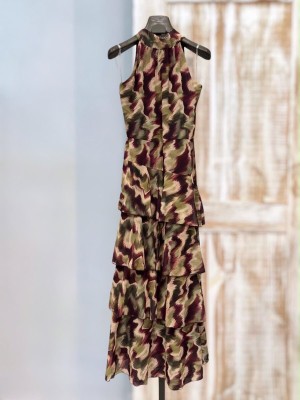 Robe Haïfa marron/vert