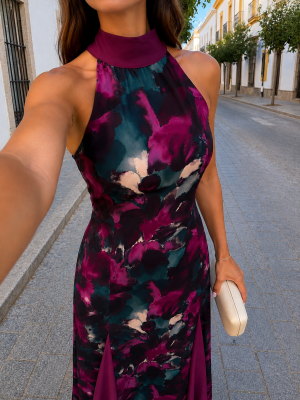 Robe aubergine Marcucci