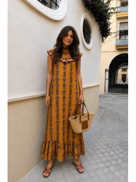 Robe Ezekiel moutarde/ocre