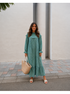 Vestido Naranjo Verde/Azul