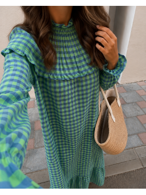Vestido Naranjo Verde/Azul