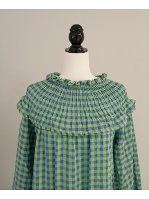 Vestido Naranjo Verde/Azul