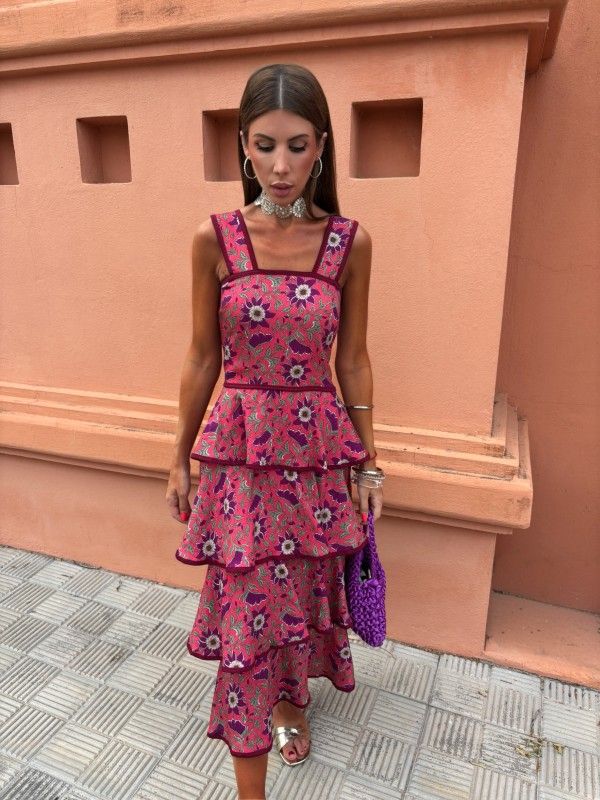 Robe Pichelho, corail foncé