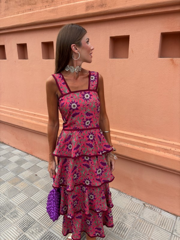 Robe Pichelho, corail foncé