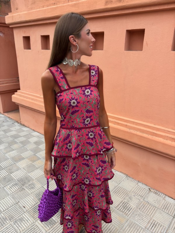 Robe Pichelho, corail foncé