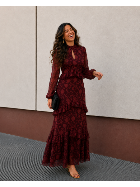 Zieba Dress Wine/Pink 2