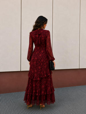 Zieba Dress Wine/Pink