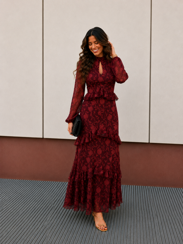 Robe Zieba bordeaux/rose