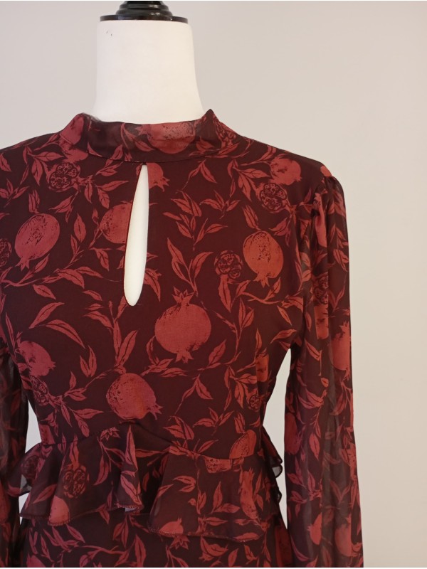 Vestido Zieba Vinho/Rosa