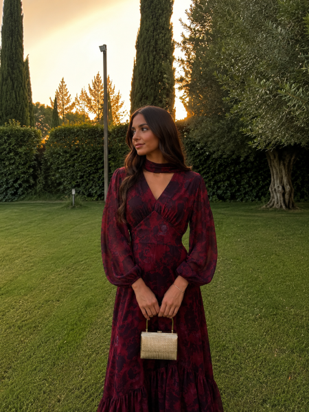 Cayuela Wine Dress
