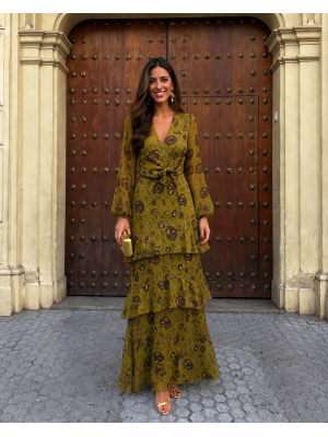 Vestido verde-oliva
