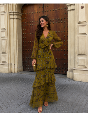 Vestido verde-oliva