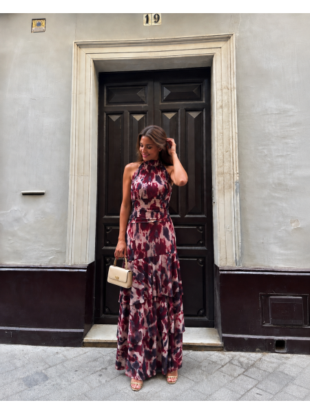 Loren Burgundy Dress