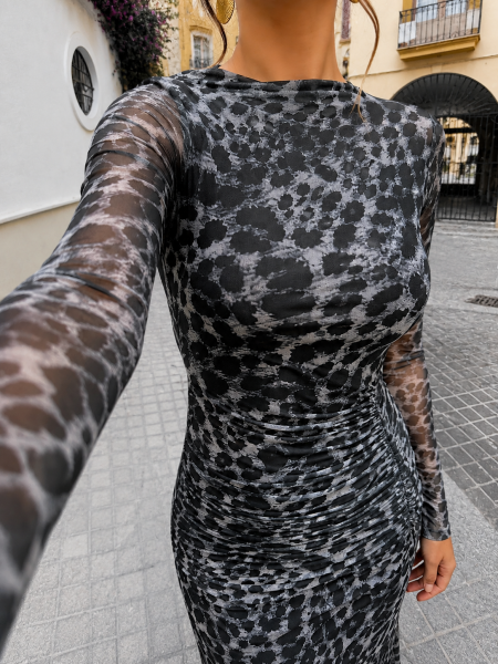 Leo Dress with Gray Sleeves 2