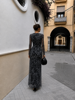 Robe Leo à manches grises