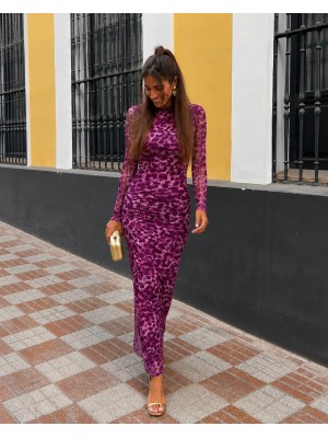 Vestido Leo com mangas rosa