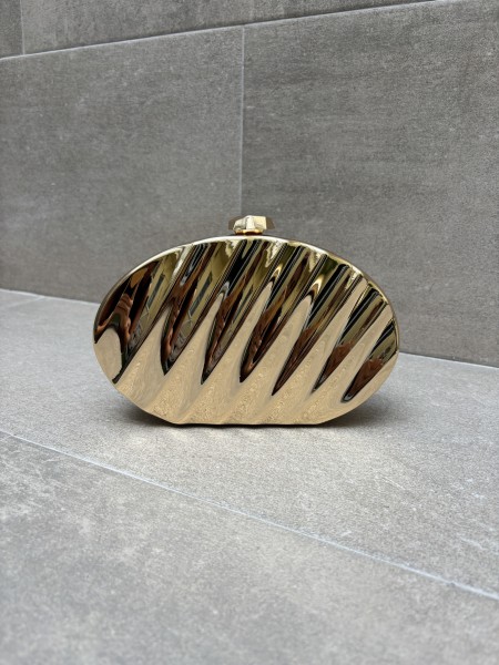 Clutch Tableado Dorado
