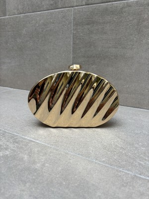 Clutch Tableado Dorado
