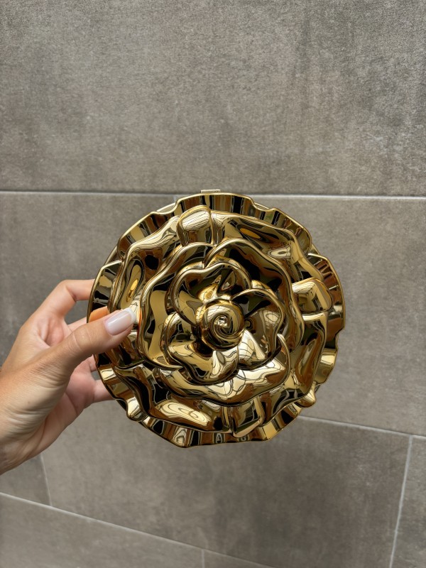 Gold Flower Clutch