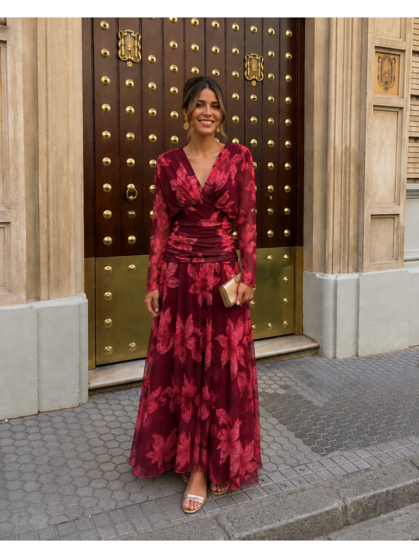 Clemencia Vino Dress