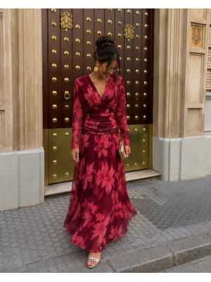 Clemencia Vino Dress